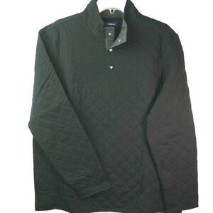 Croft & Barrow Men's Size L 3-Button Black Quilted Sweater